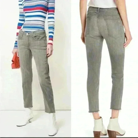 Rag and Bone • Straight Leg Mid Rise Faded Gray Denim Jean Boho Casual Sz 26 - Picture 1 of 12